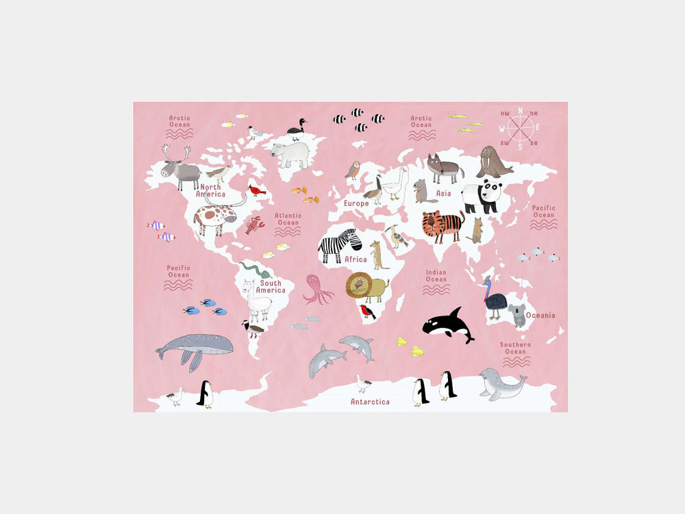 Kids Animal World Map