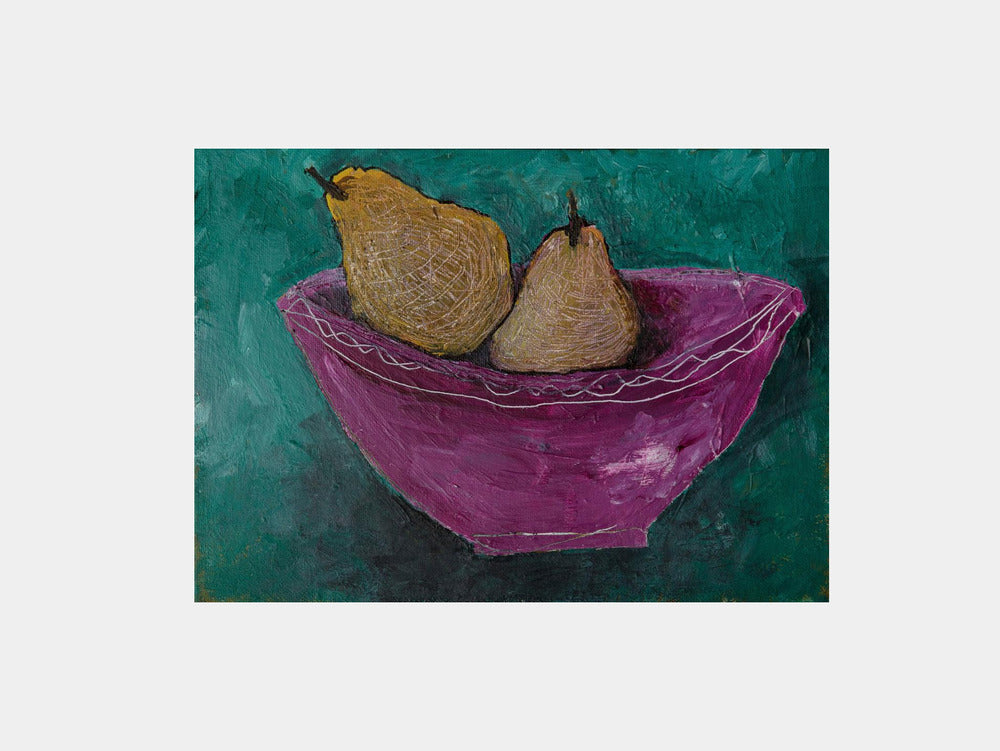 Pears In Magenta Bowl