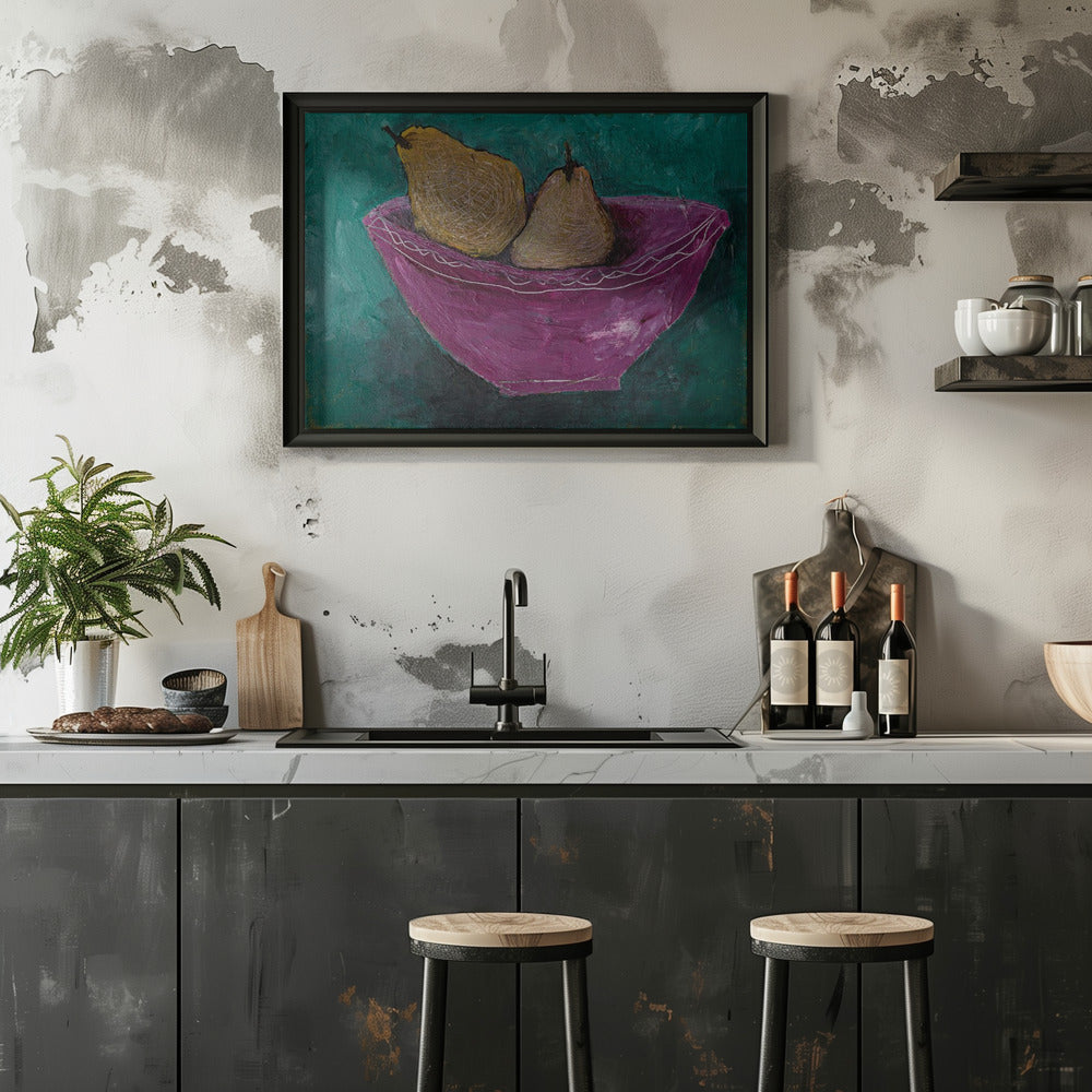 Pears In Magenta Bowl