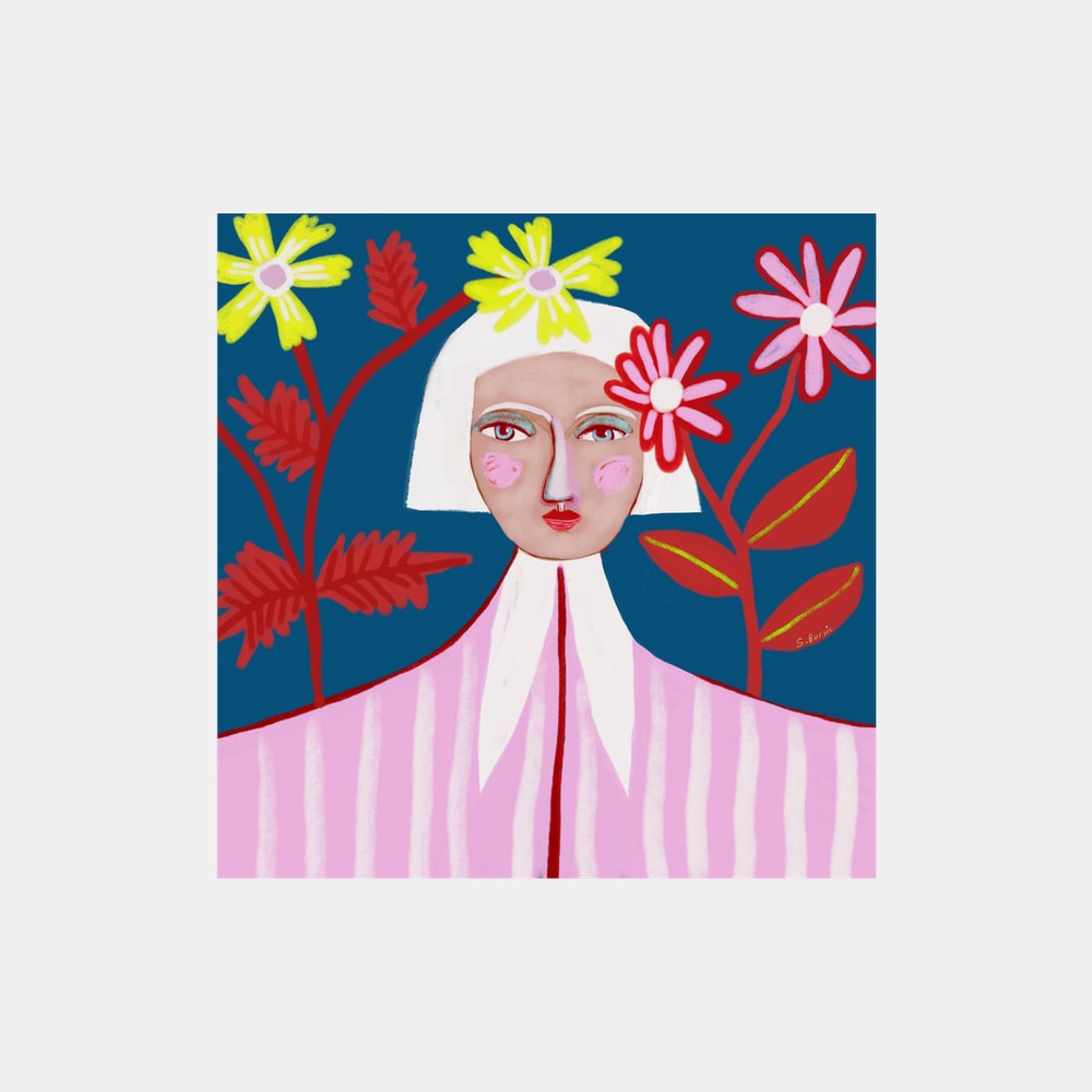 Whimsical Floral Portrait