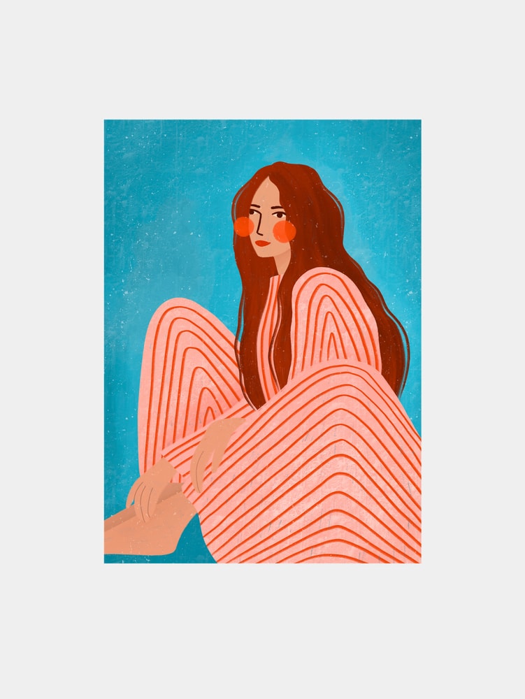 Serene Striped Woman