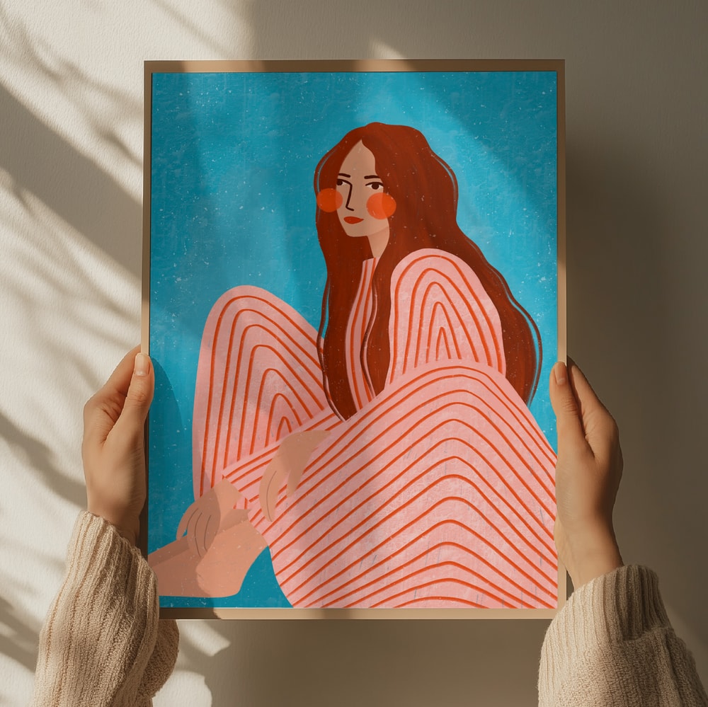 Serene Striped Woman