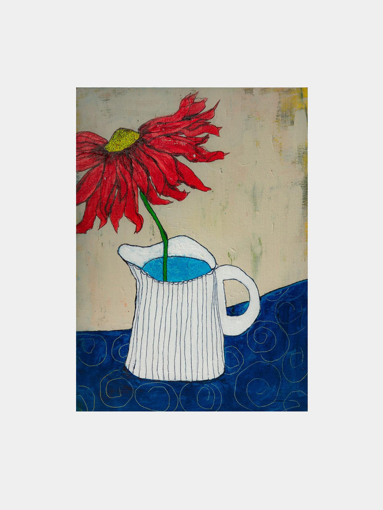 Folk Art Flower Pitcher