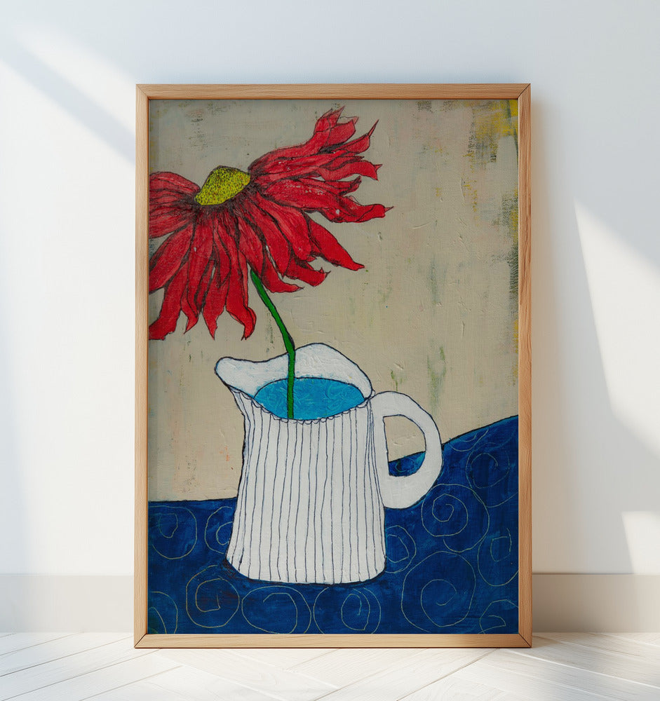 Folk Art Flower Pitcher