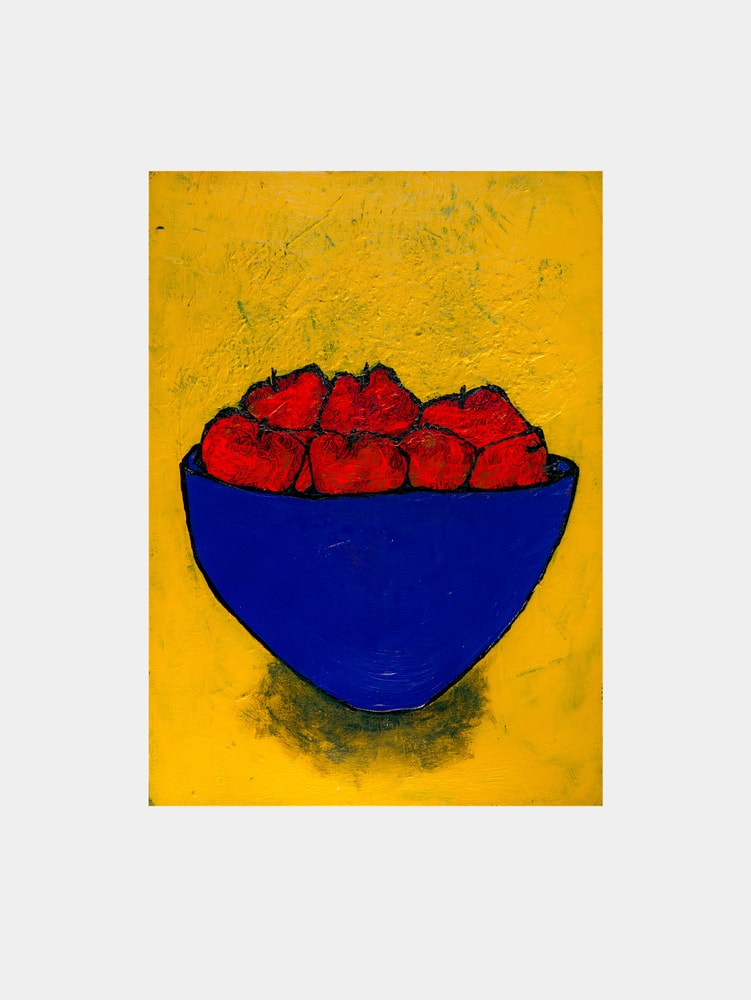 Red Apples Blue Bowl