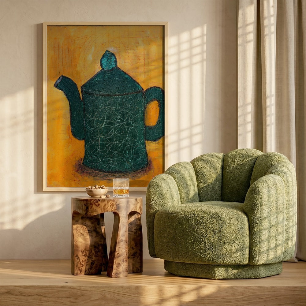 Textured Green Teapot