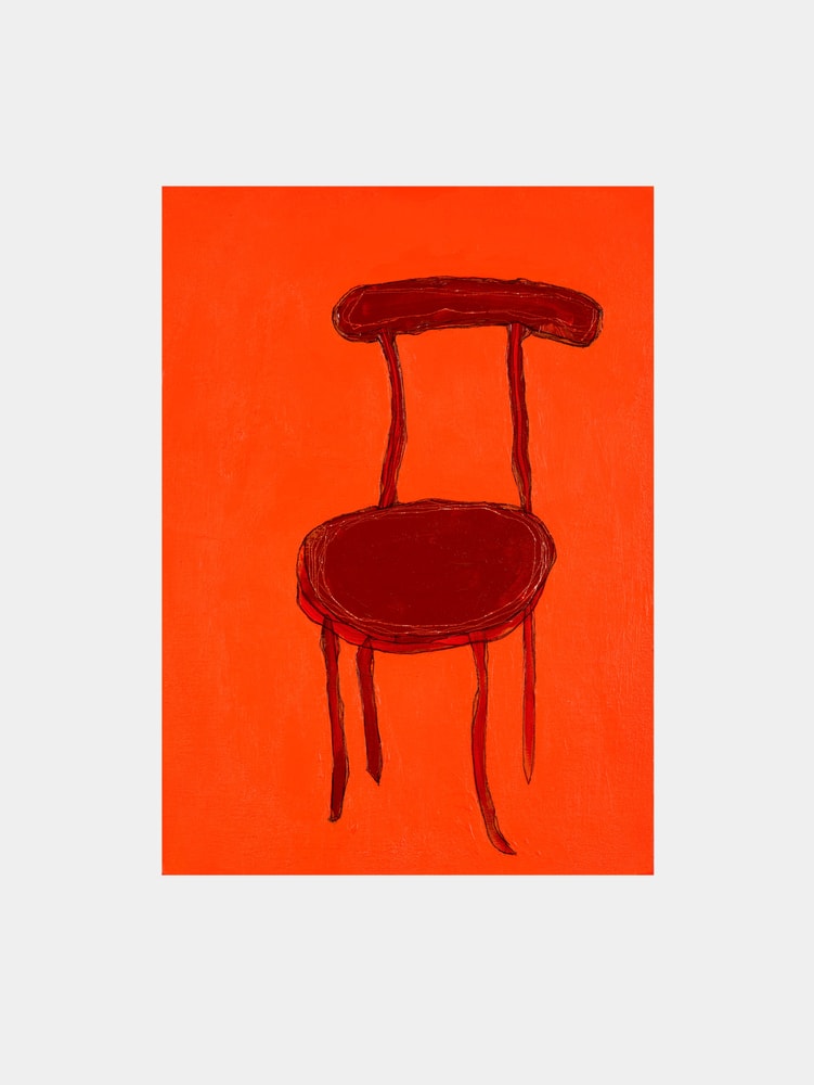 Red Chair on Orange