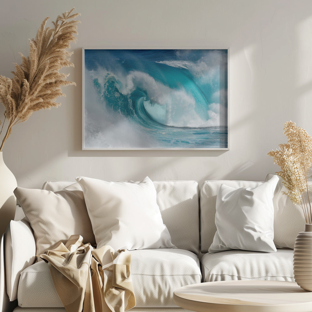 When the ocean turns into blue fire Art Print