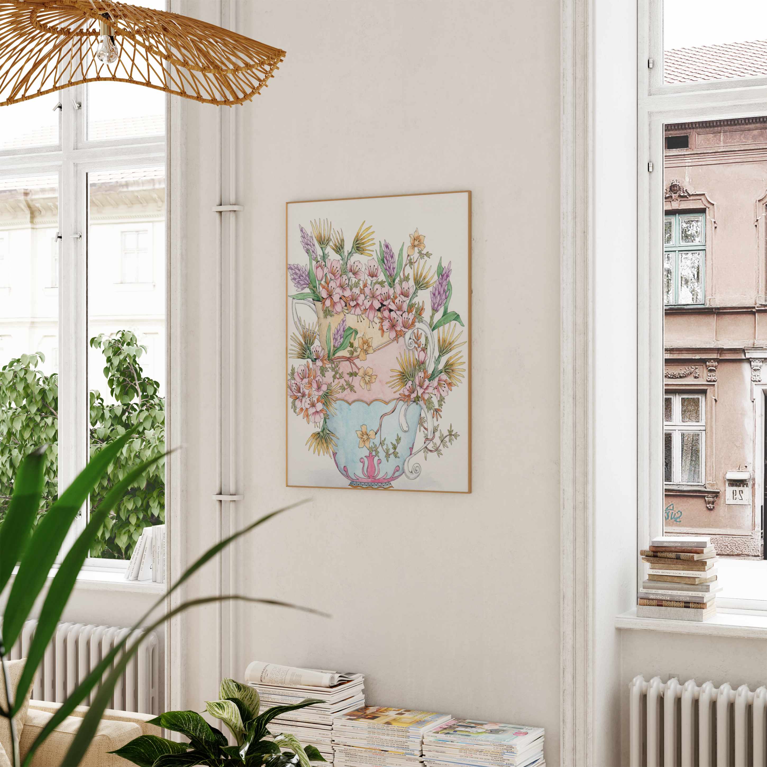 Stacked Floral Teacups
