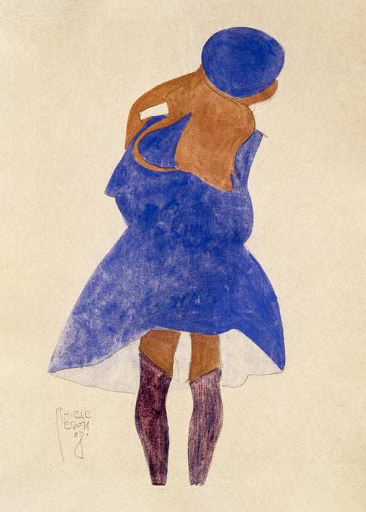 Egon Schiele "Standing Girl, Back View 1908"