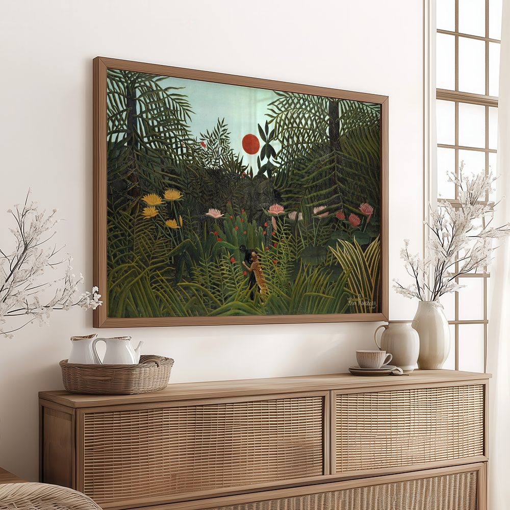 Henri Rousseau "Jungle with the Sun" Art Print