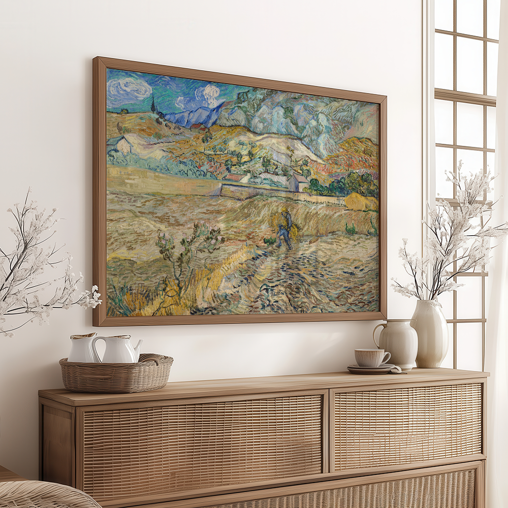 Van Gogh "Landscape at Saint-Rémy (Enclosed Field with Peasant) (1889)" Art Print