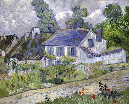 Van Gogh "Vincent Van Gogh's Houses At Auvers (1890) Famous" Art Print