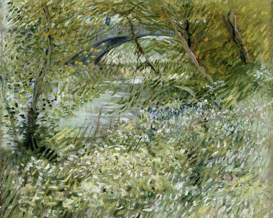 Van Gogh "Vincent Van Gogh's River Bank In Springtime (1887)" Art Print
