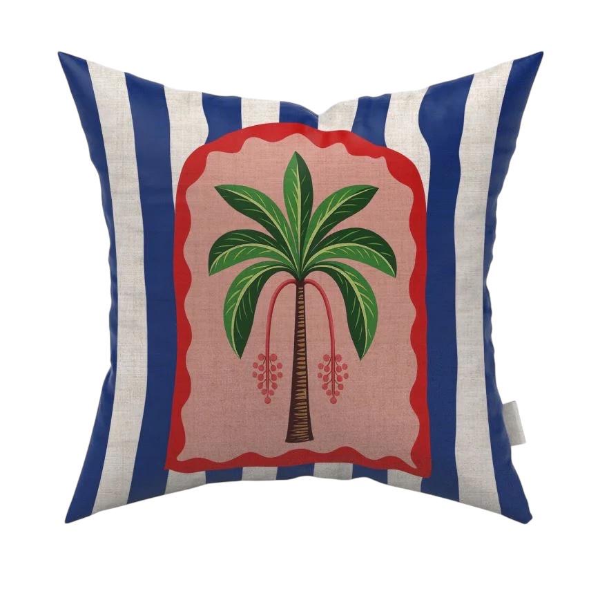 Mirage Palm Blue Scatter Cushion Cover