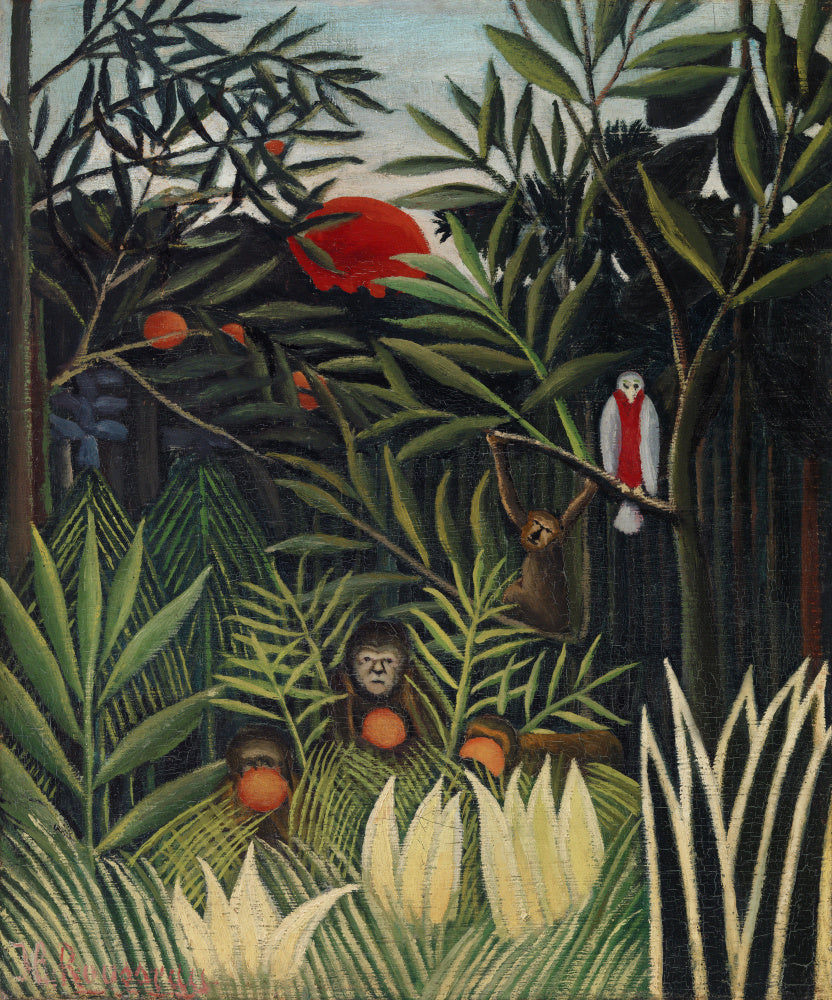 Henri Rousseau "Monkeys And Parrot In The Virgin Forest" Art Print