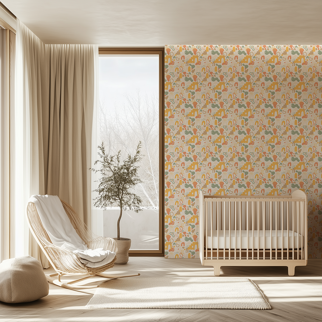 Abstract Nursery Repeat Pattern Wallpaper