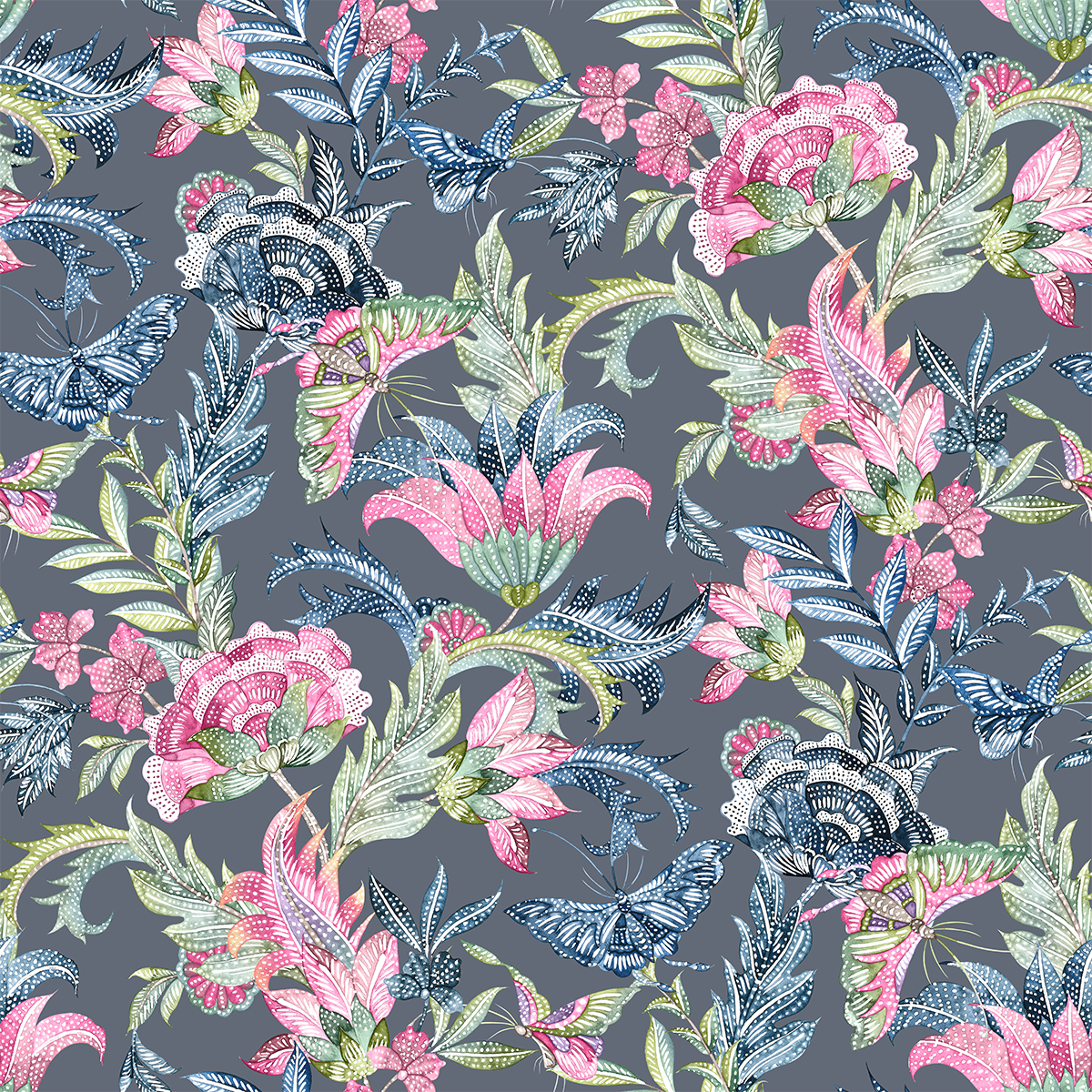 Ambatik Shuttle Grey Wallpaper