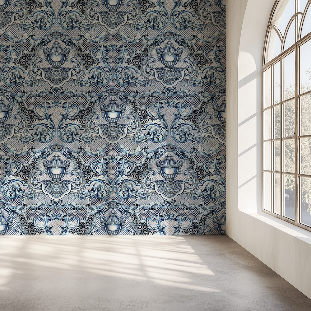 Baroque Luxe Seashell Wallpaper