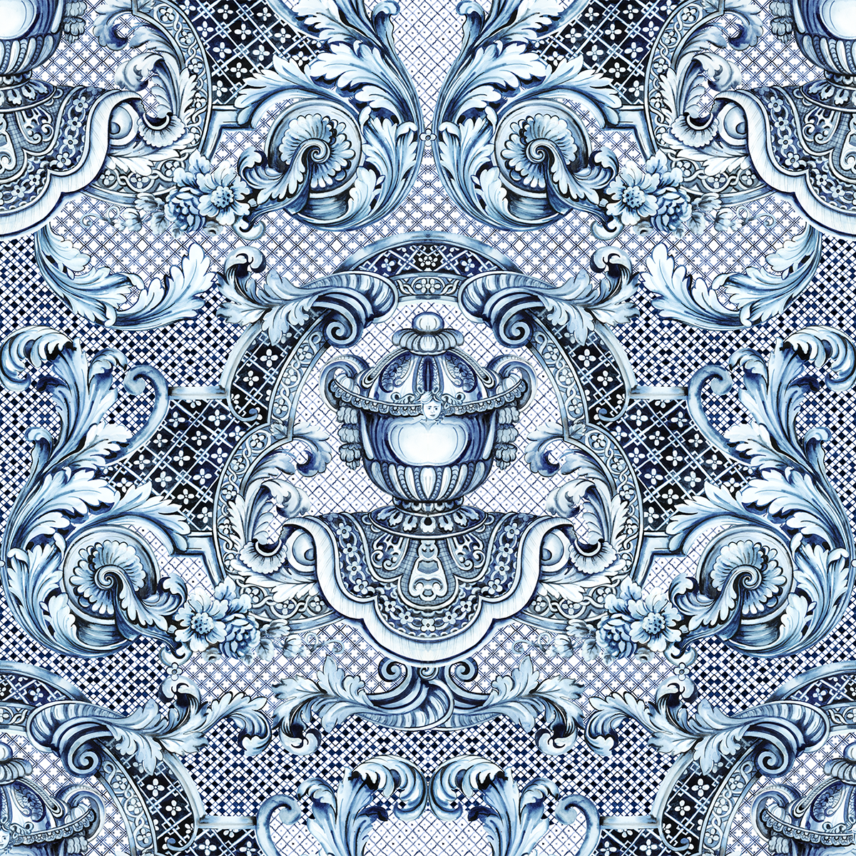 Baroque Luxe Seashell Wallpaper