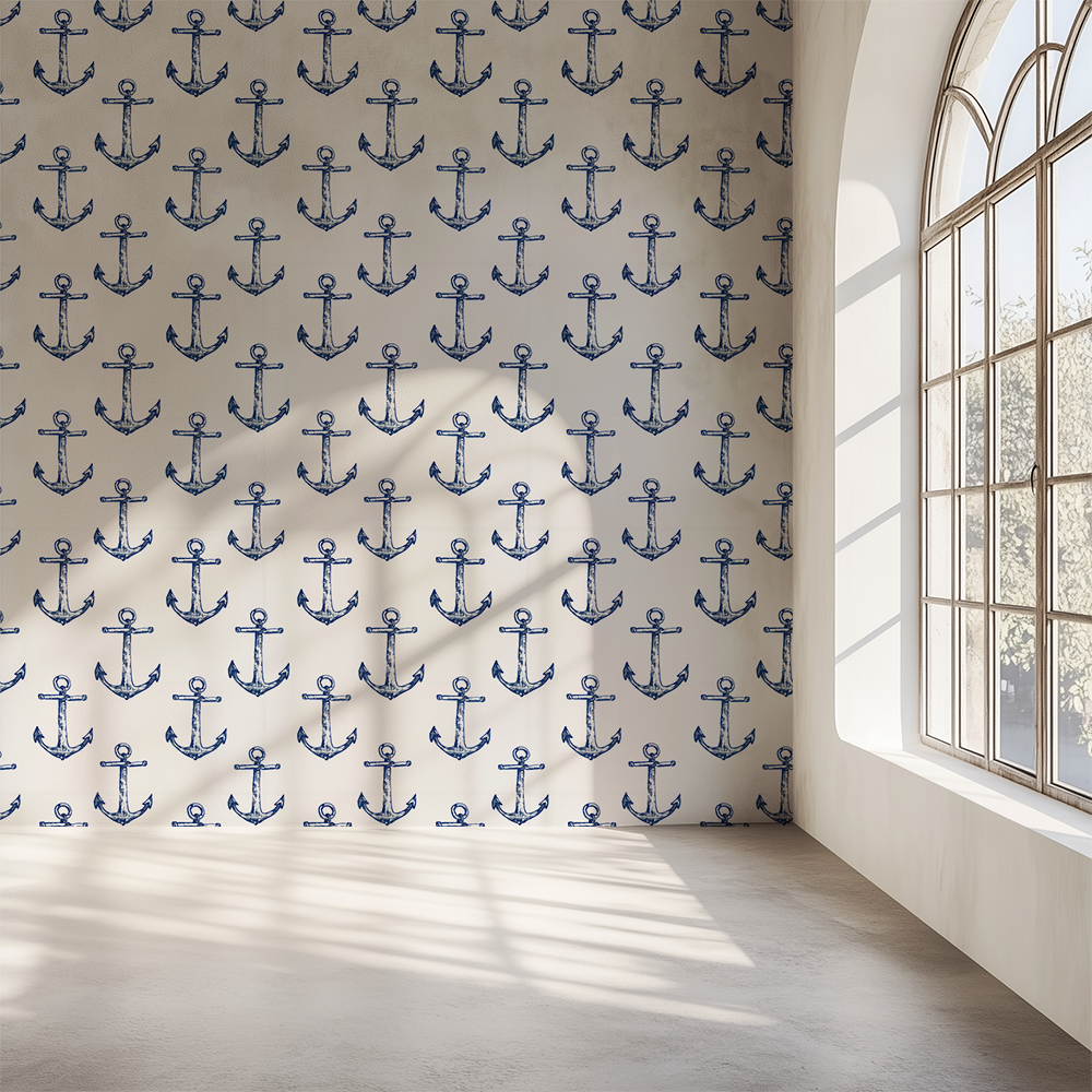 Coastal Cape Cod Anchors Wallpaper
