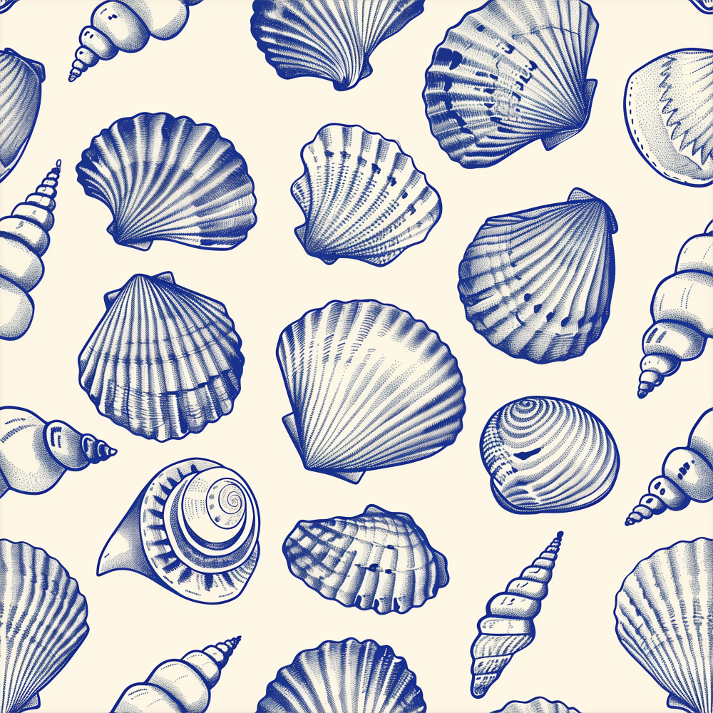 Coastal Cape Cod Shells Wallpaper