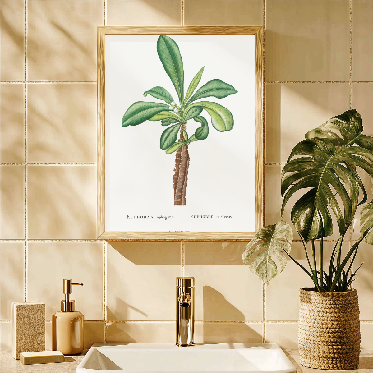 Euphorbia Lophogona Flower Art Print