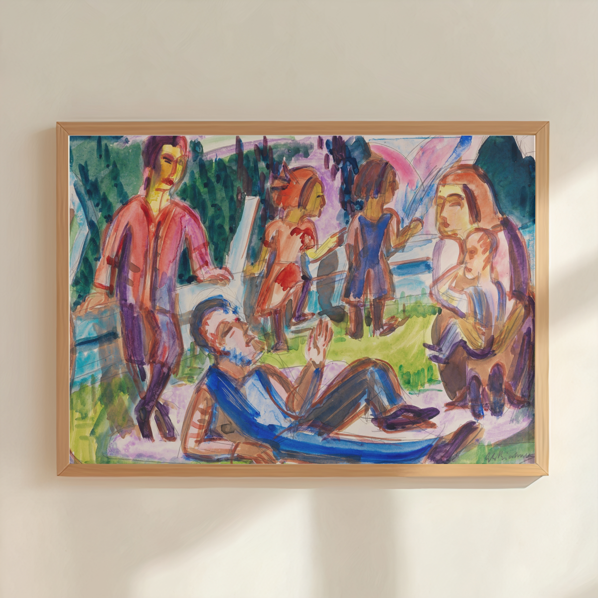 Ernst Ludwig Kirchner "Familie auf der Wiese (1922)" Art Print