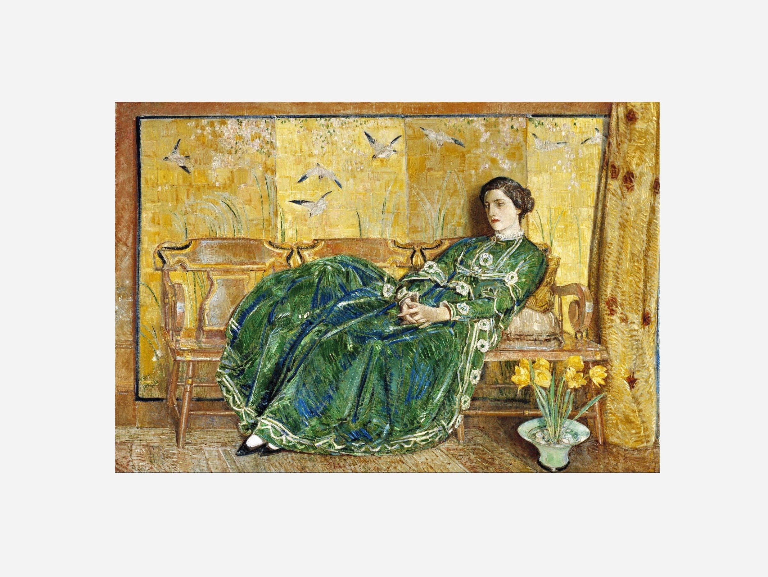 Childe Hassam "April, (The Green Gown)"