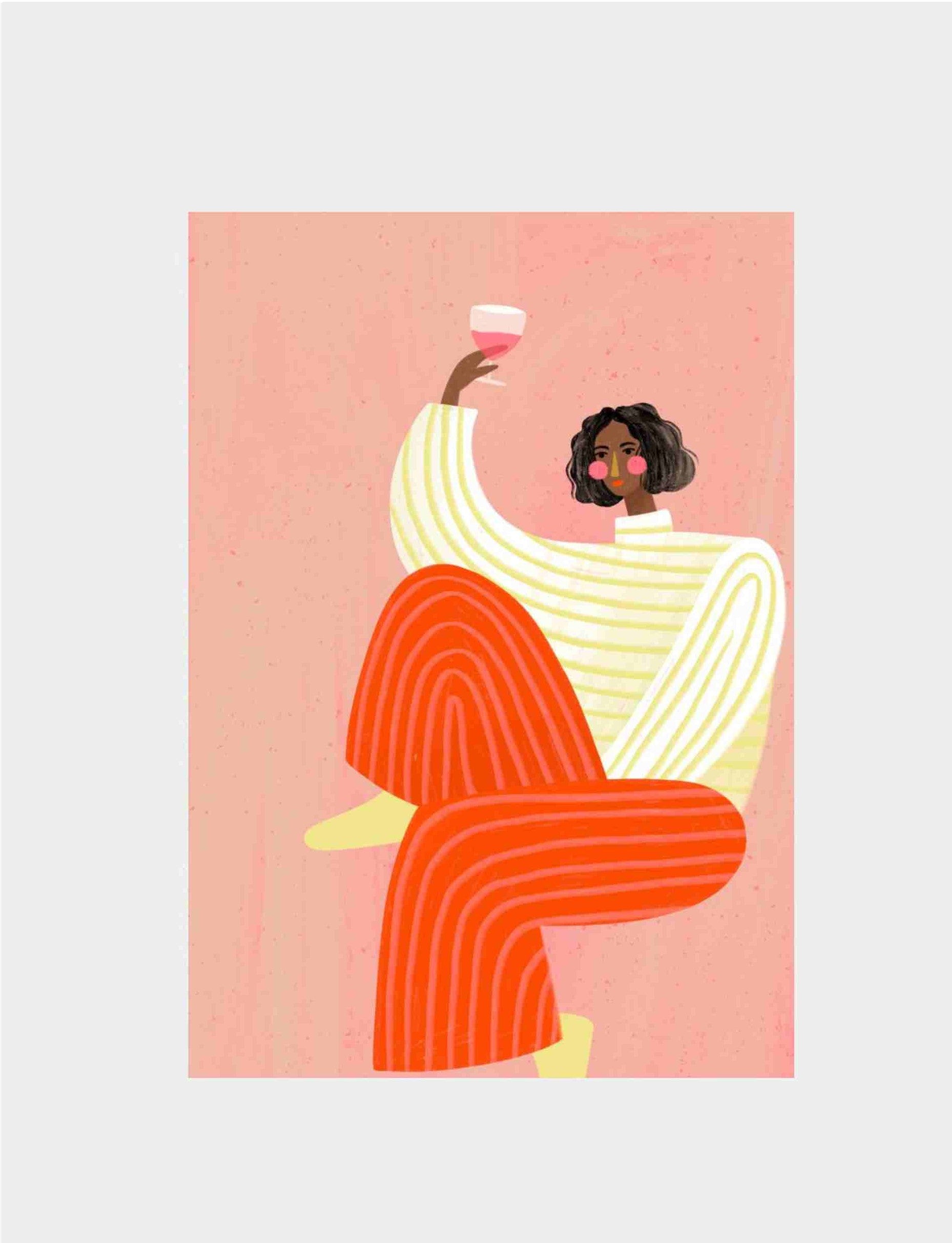 Woman with Glass of Wine