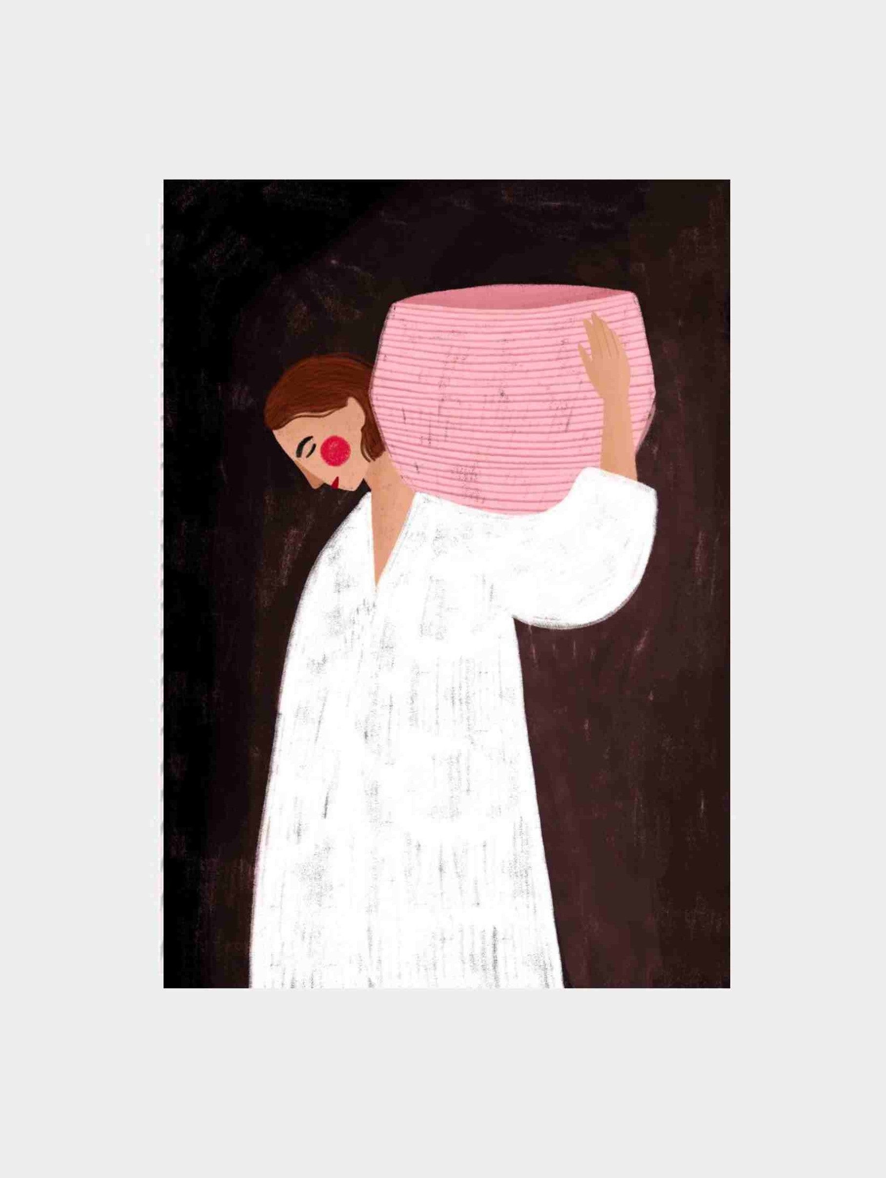 Woman with Pink Basket