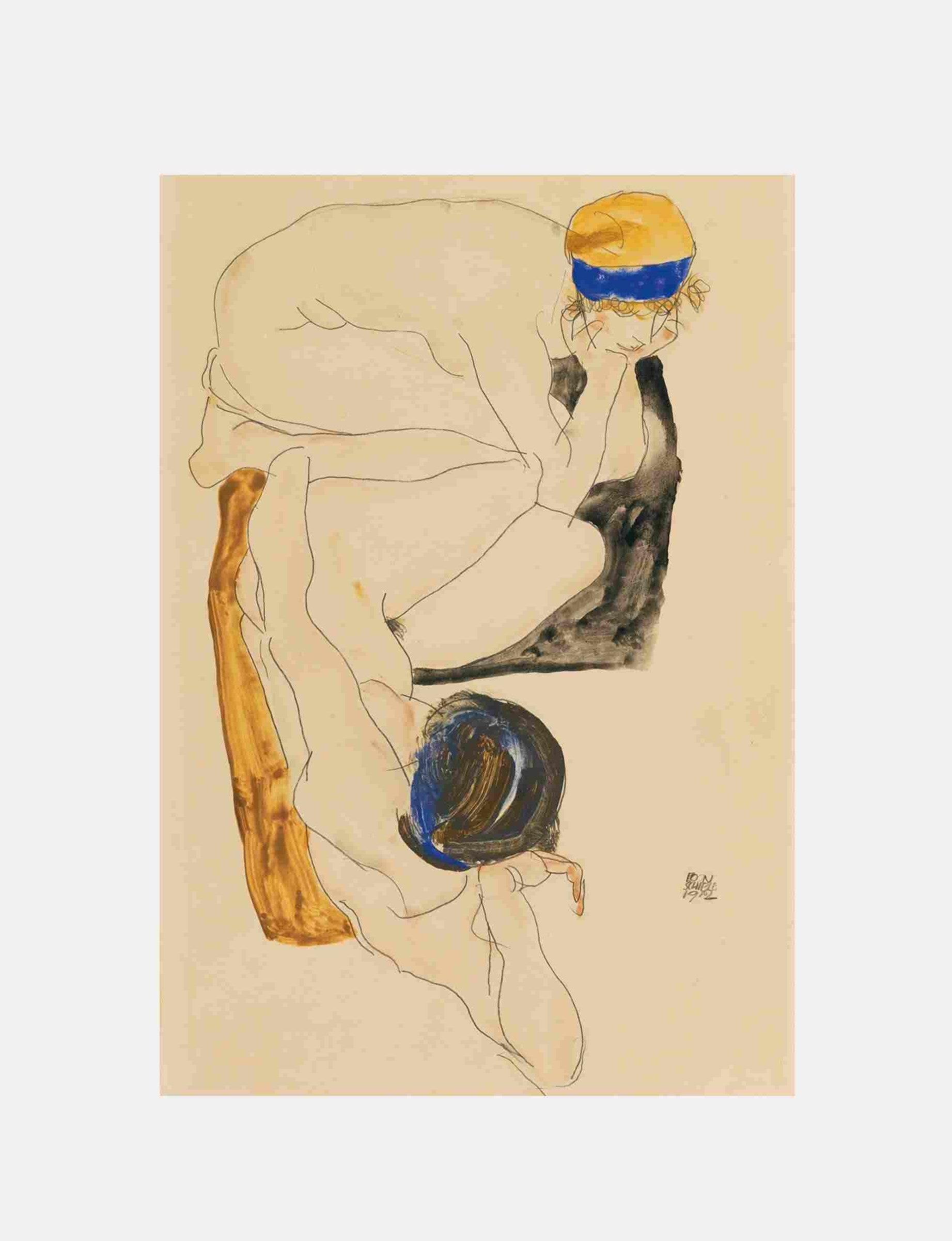 Egon Schiele "Two Reclining Figures ( 1912)"
