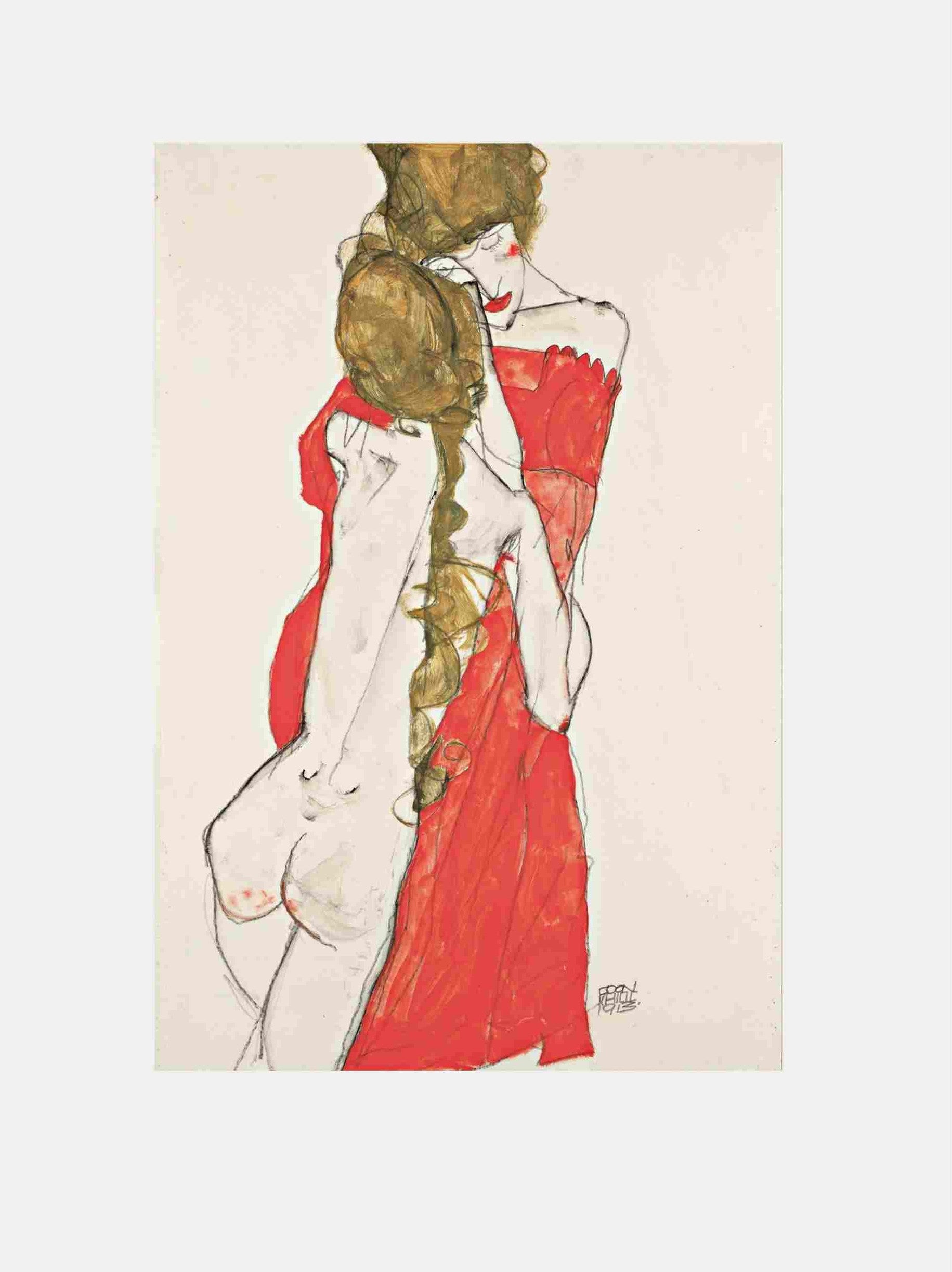 Egon Schiele "Mother and Daughter (1913)"