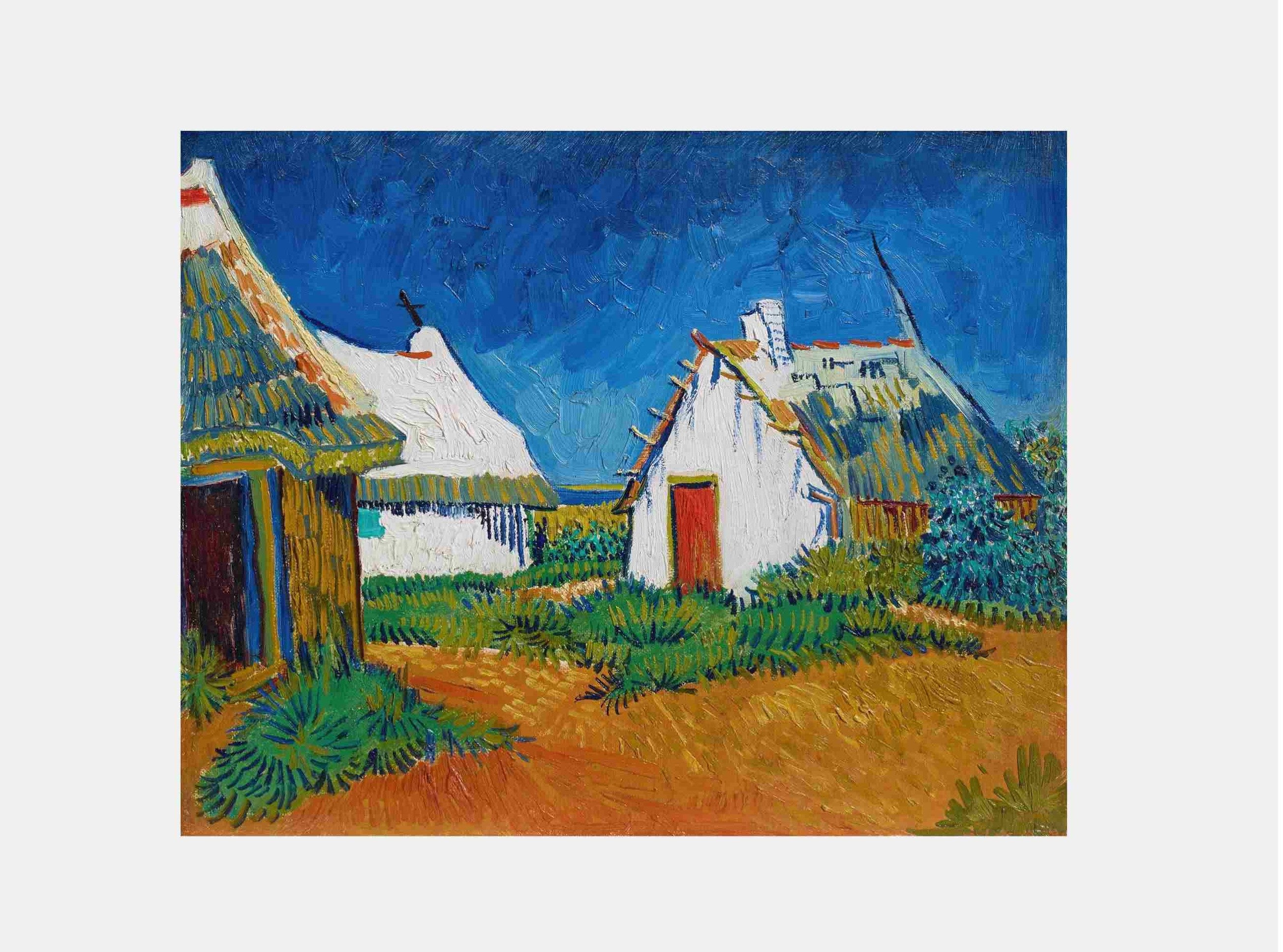 Van Gogh "Three white cottages in Saintes-Maries "