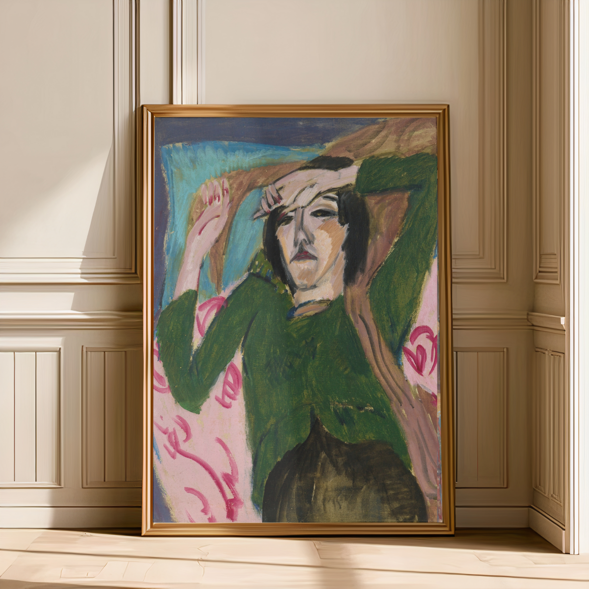 Ernst Ludwig Kirchner "Woman in a Green Jacket (1913)" Art Print