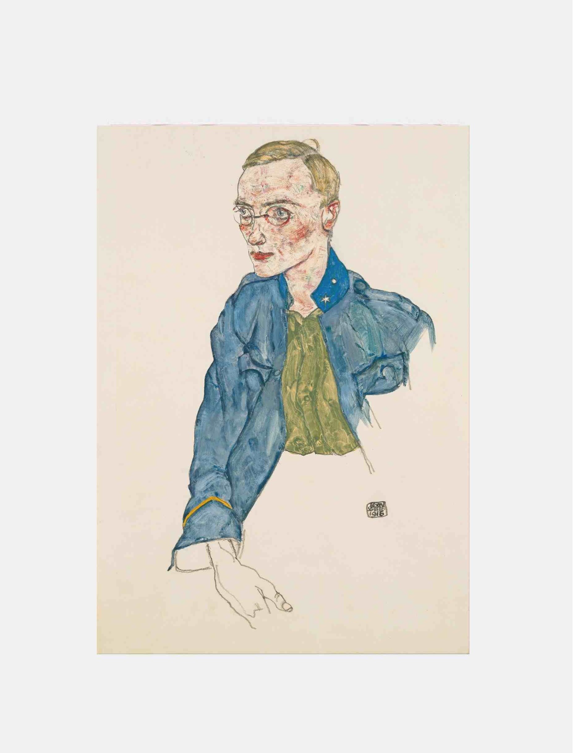 Egon Schiele "One-Year Volunteer Lance-Corporal (1916)"