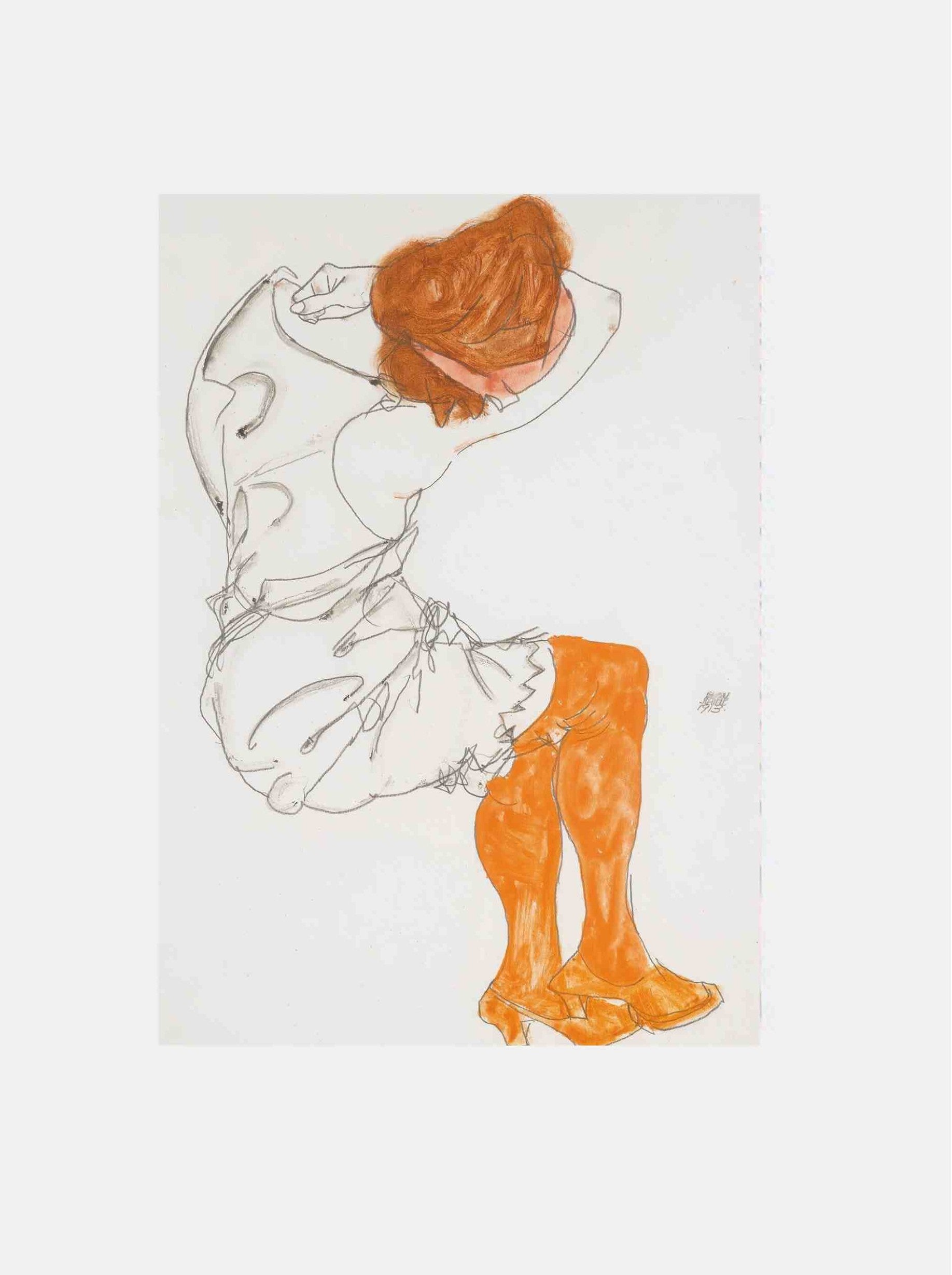 Egon Schiele "Das Schlafende Mädchen (The Sleeping Girl) (1913)"
