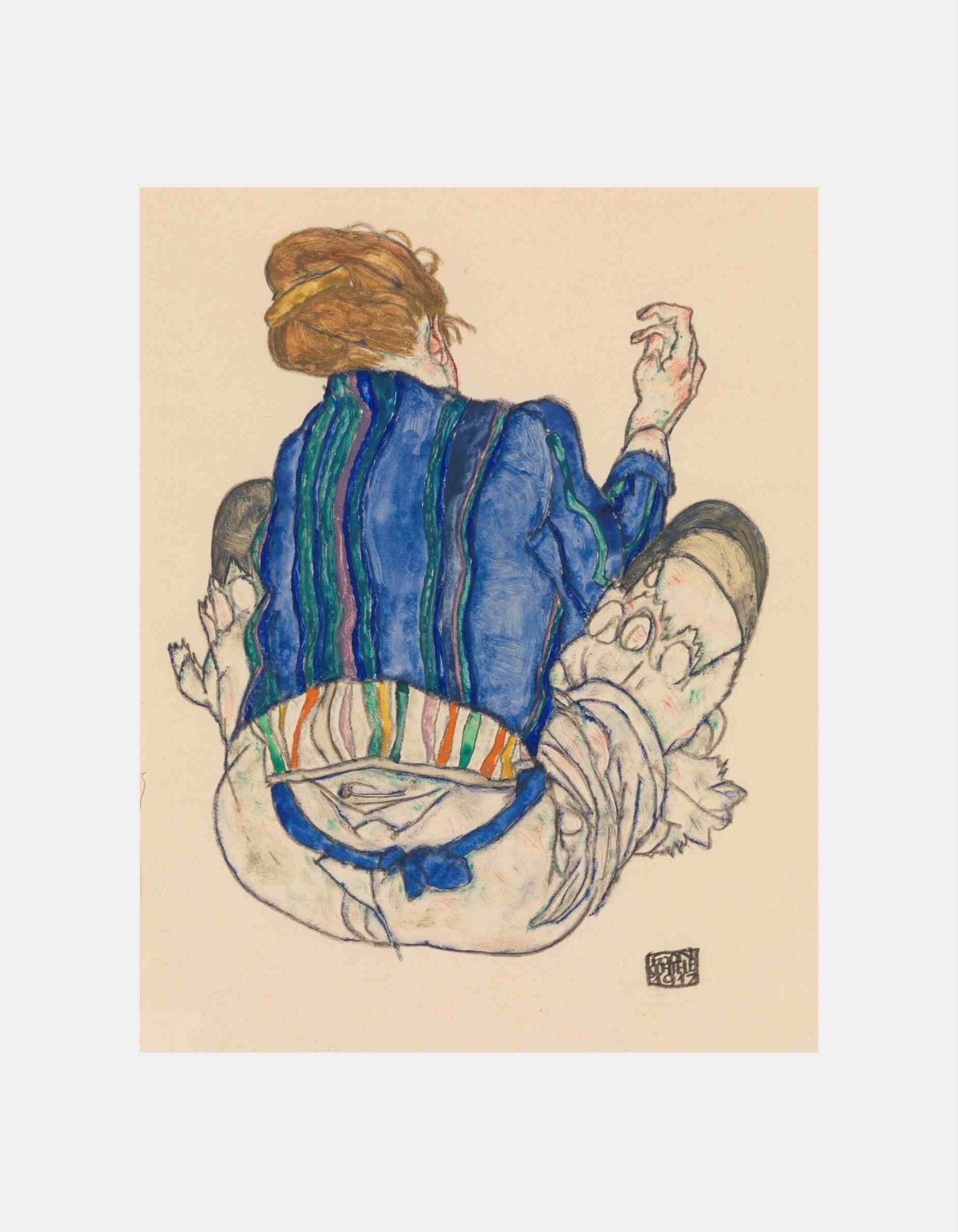 Egon Schiele "Seated Woman, Back View (1917)"
