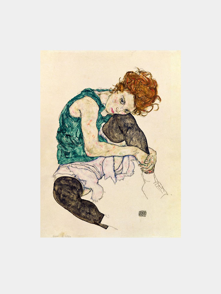 Egon Schiele "Seated Woman with Bent Knees" Art Print