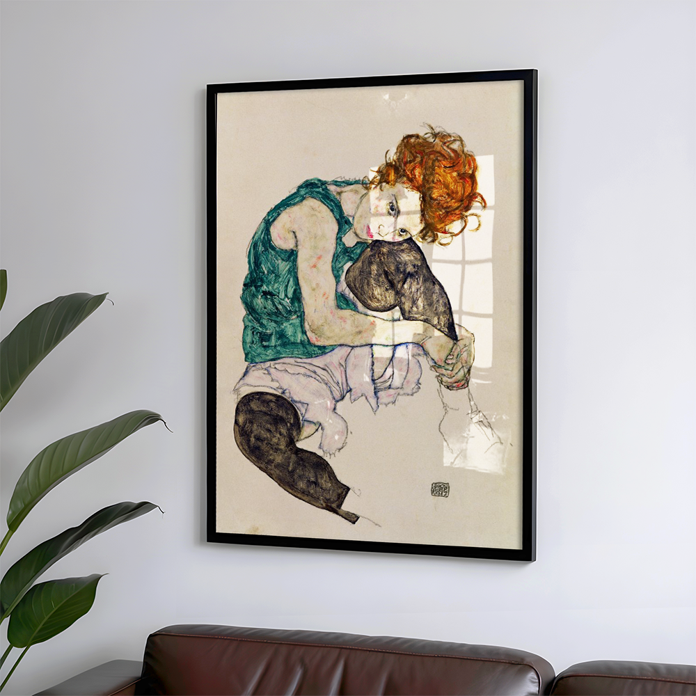 Egon Schiele "Seated Woman with Bent Knees" Art Print