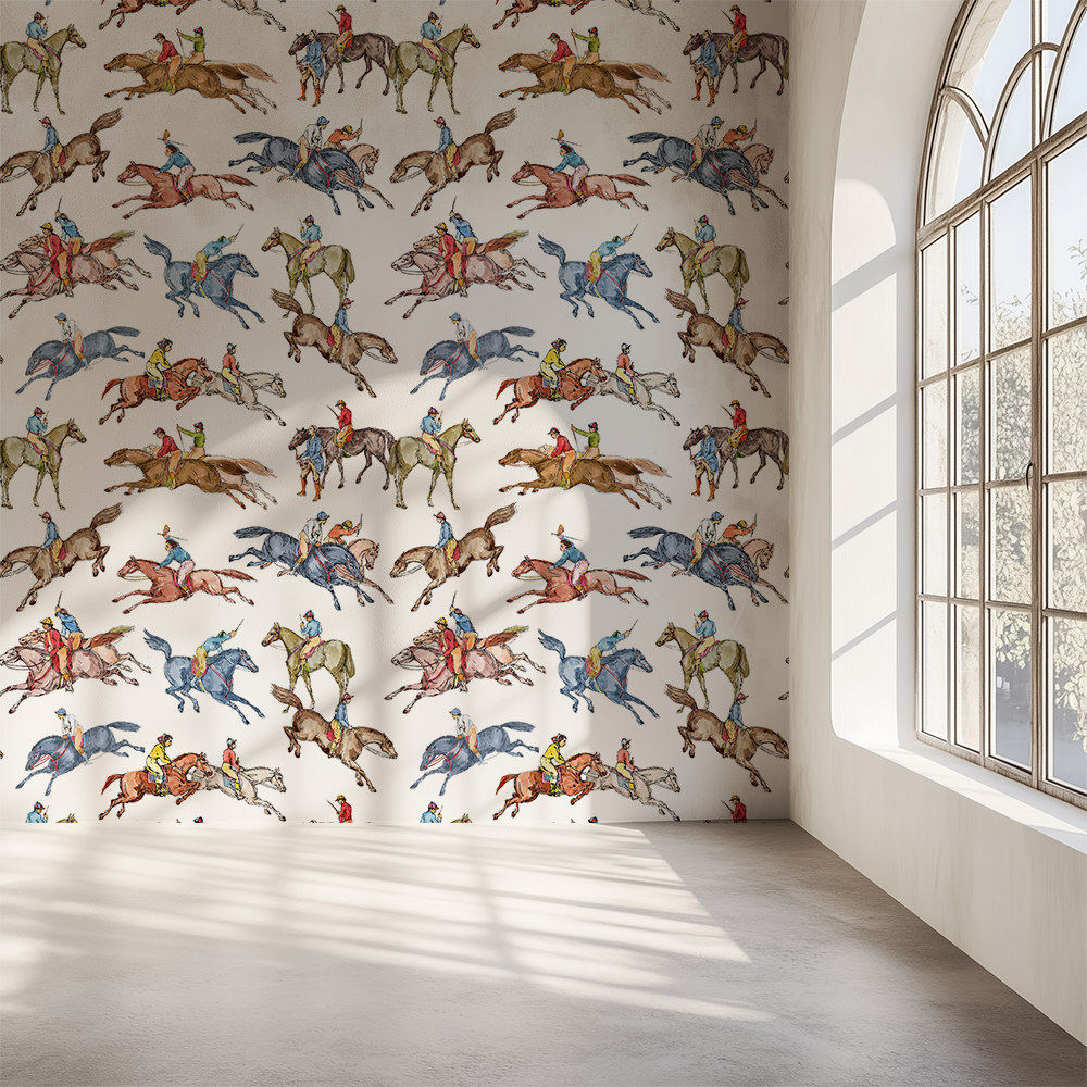 Equestrian White Wallpaper
