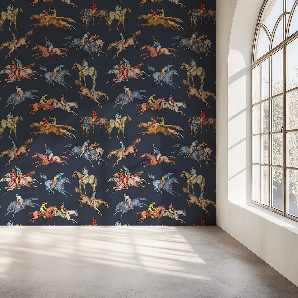 Equestrian Charcoal Grey Wallpaper