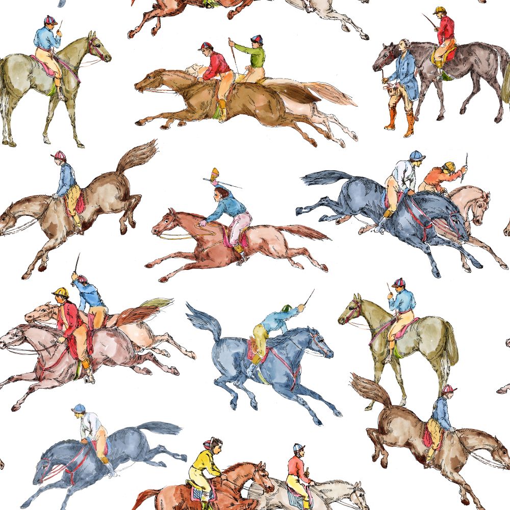 Equestrian White Wallpaper