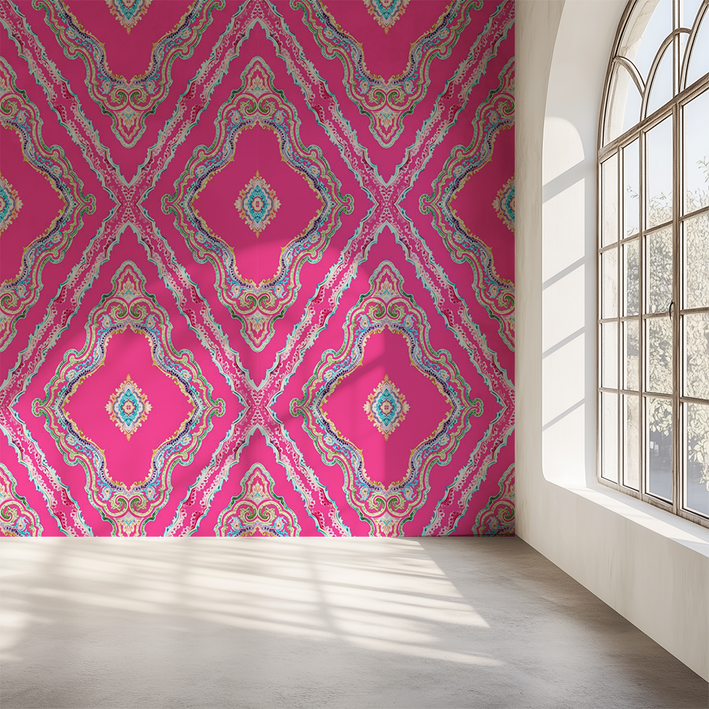 Ethnique French Rose Wallpaper