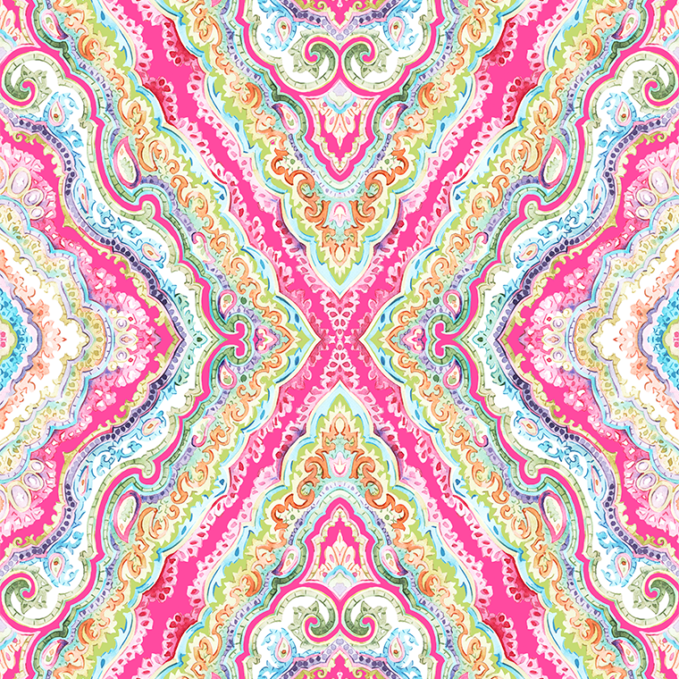 Ethnique French Rose Wallpaper
