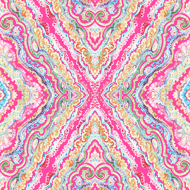 Ethnique Wild Strawberry Wallpaper