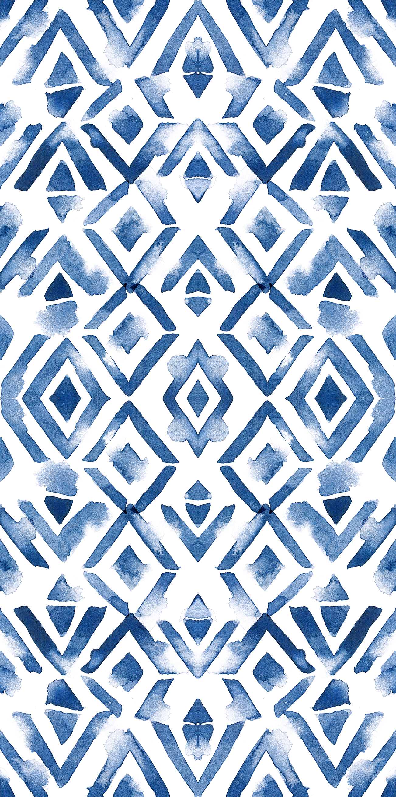 Indigeo Watercolor Repeat Pattern Wallpaper