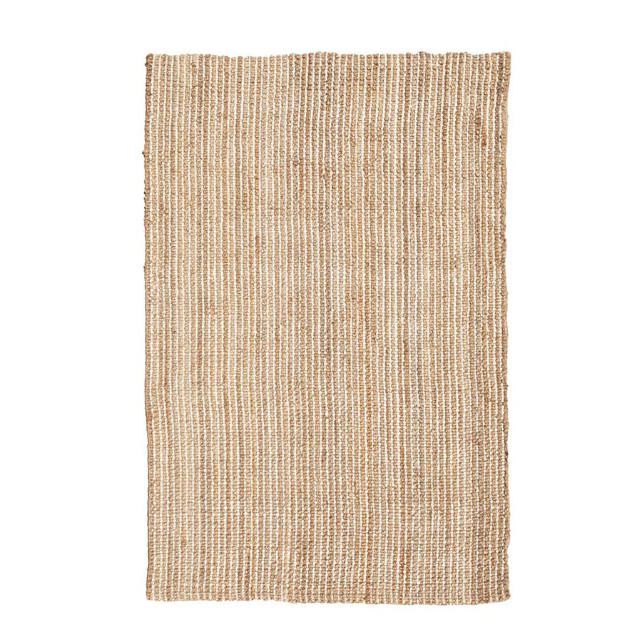 Jute Natural Rug With Cream Cotton Loops