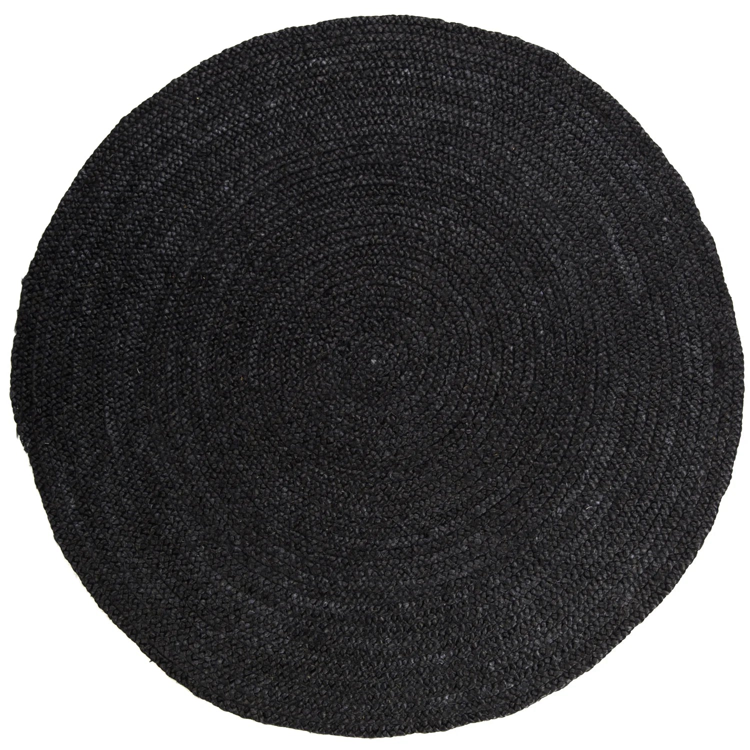 Black Round Jute Rug