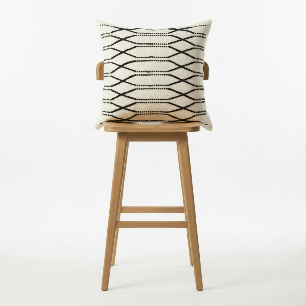 Diagonals in Dark Black Cushion Cover